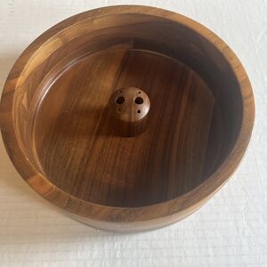 Solid American Walnut Mixed Nut Wooden Bowl 9x3” Inches With Utensil Holder